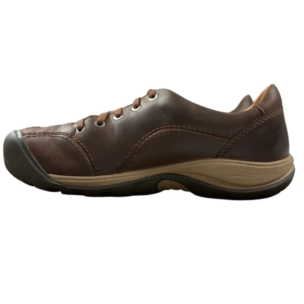 Keen Presidio Dark Earth Brown Leather Walking Shoes Womens 6